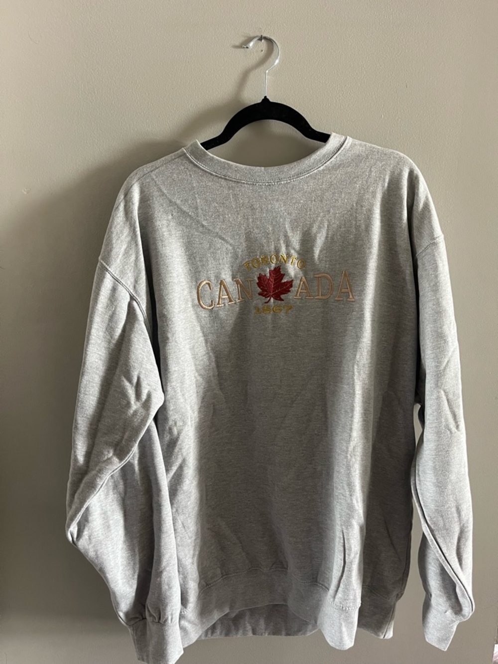 Canada Maple Leaf Embroidered Grey Sweatshirt